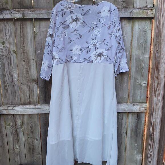 Floral Sheer Lined Dress sz. XL - Picture 3 of 3